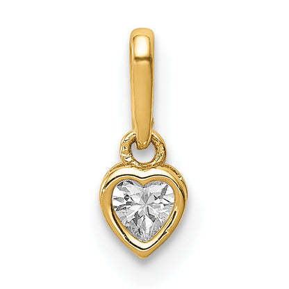 14k Yellow Gold 14K CZ Heart Dangle Pendant