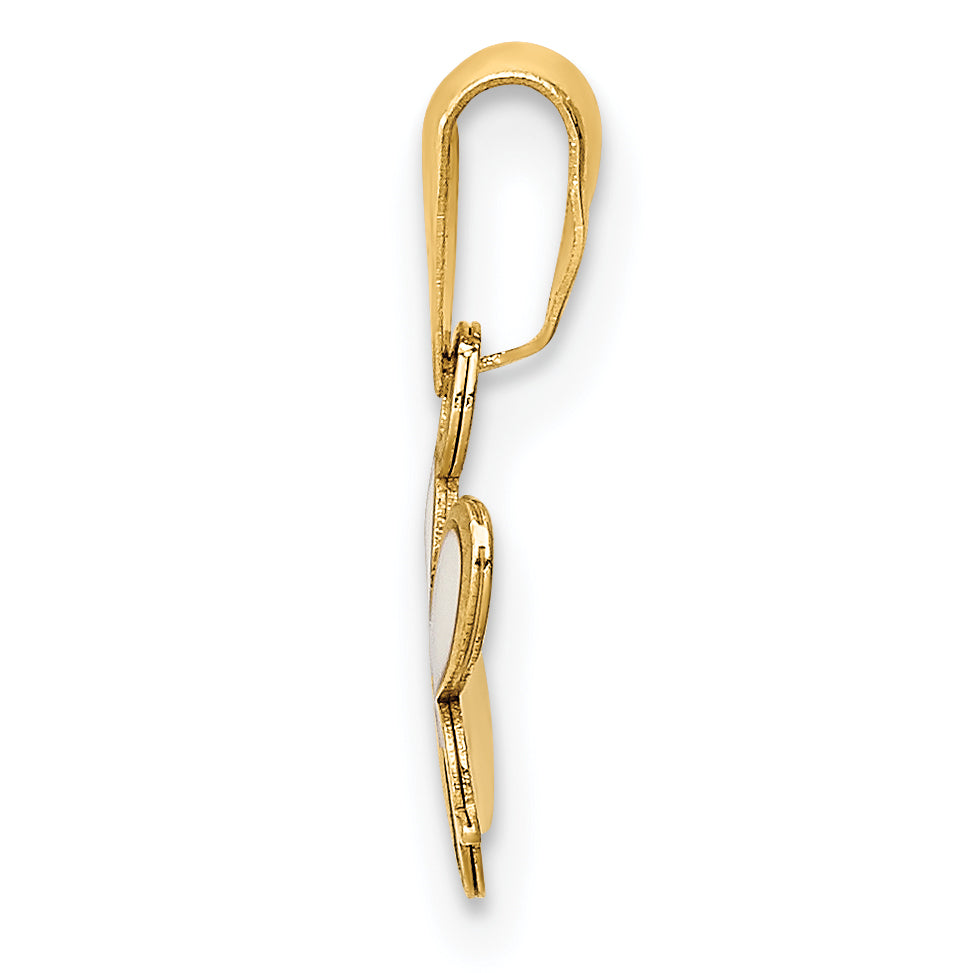 14k Yellow Gold 14k Enamel Bumble Bee Pendant