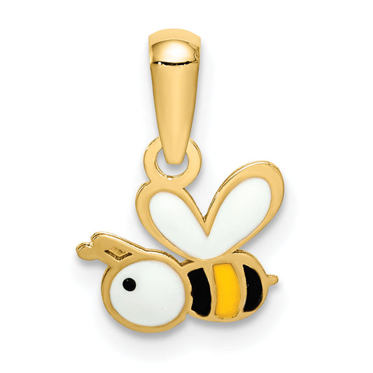 14k Yellow Gold 14k Enamel Bumble Bee Pendant