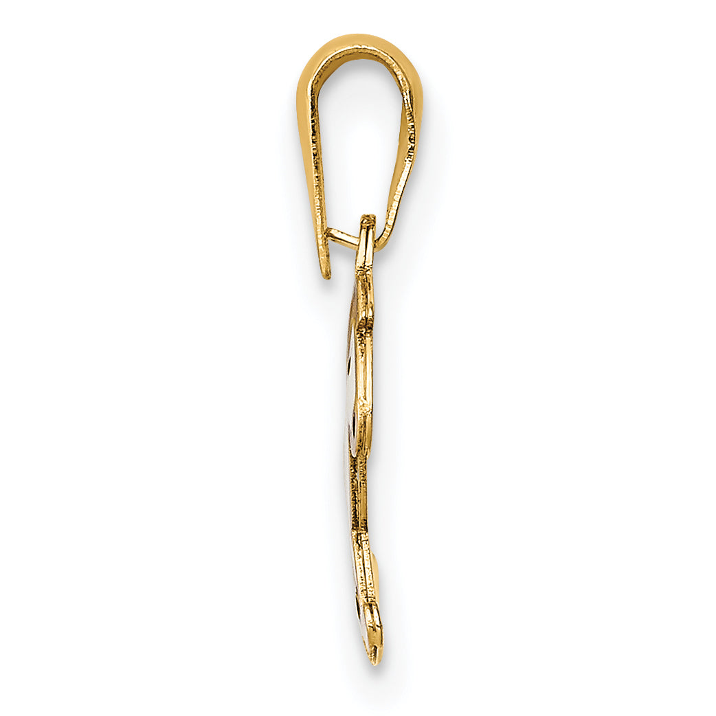 14k Yellow Gold 14k Enamel Rocking Horse Pendant