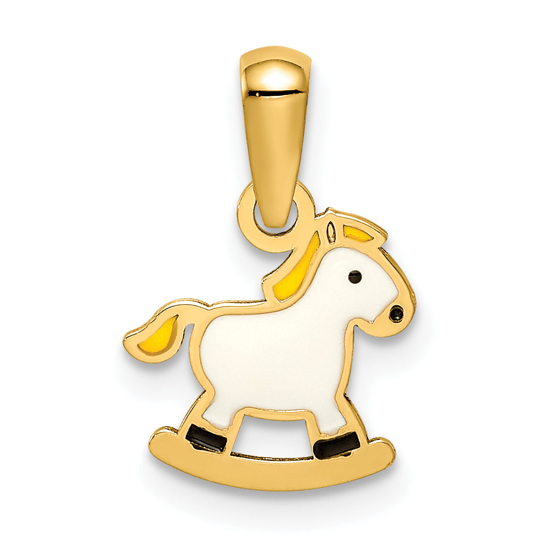 14k Yellow Gold 14k Enamel Rocking Horse Pendant