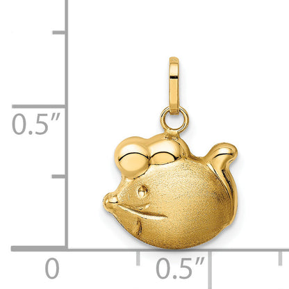 14k Yellow Gold 14k Satin & Polished Mouse Charm