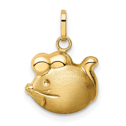 14k Yellow Gold 14k Satin & Polished Mouse Charm