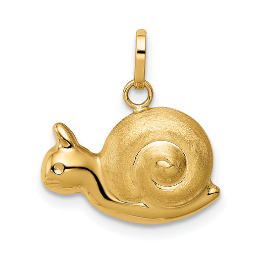 14k Yellow Gold 14k Hollow Satin & Polished Snail Charm