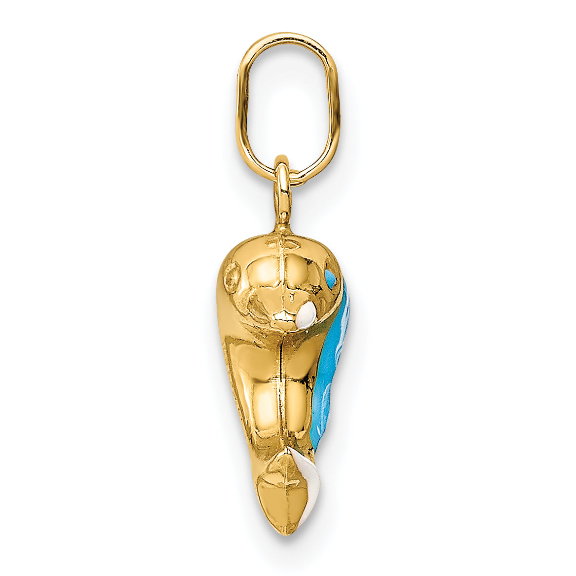 14k Yellow Gold 14k Enameled Dophin Charm