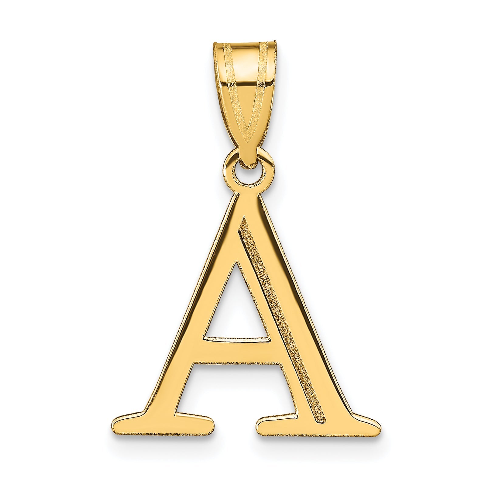 14k Yellow Gold 14k Polished Etched Letter A Initial Pendant