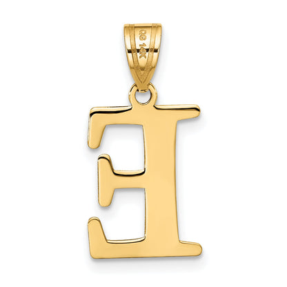 14k Yellow Gold 14k Polished Etched Letter E Initial Pendant