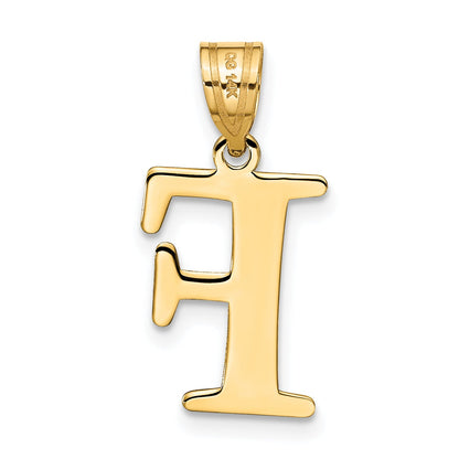 14k Yellow Gold 14k Polished Etched Letter F Initial Pendant