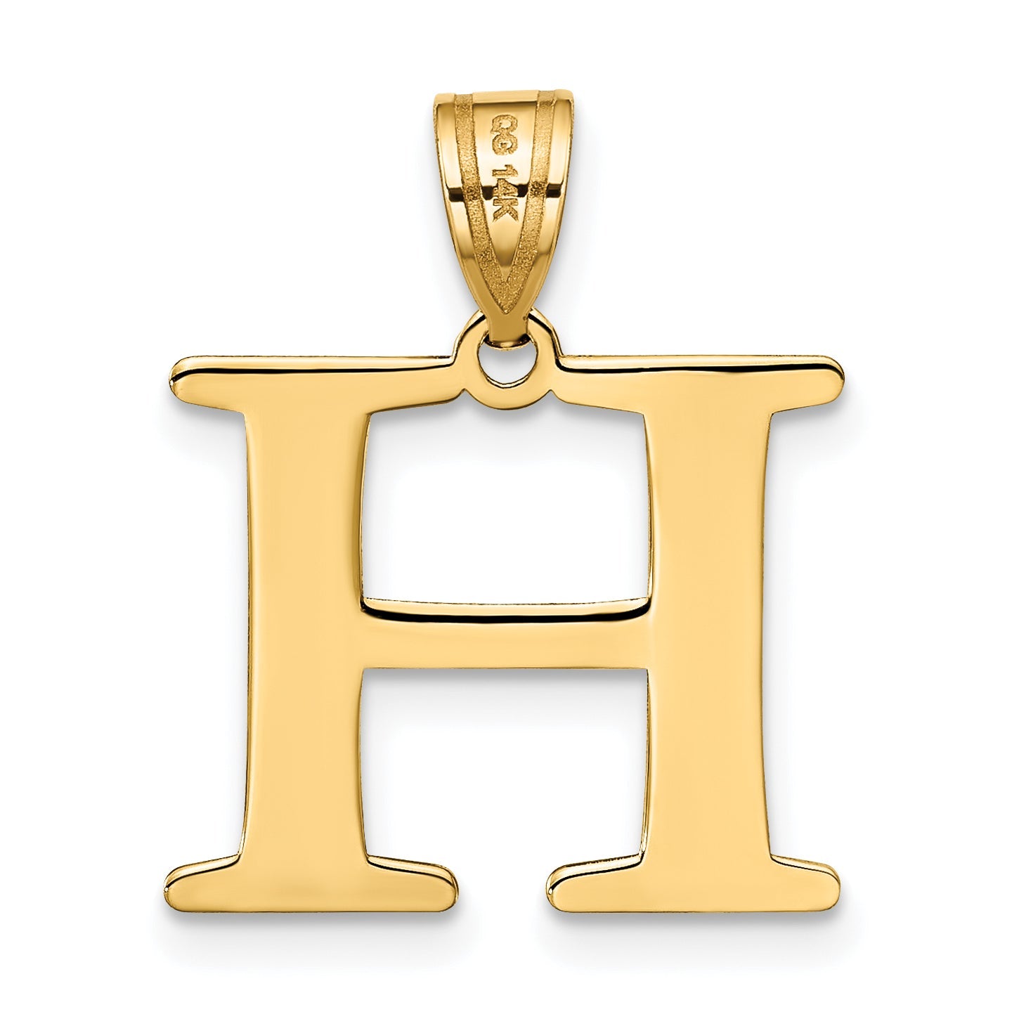 14k Yellow Gold 14k Polished Etched Letter H Initial Pendant