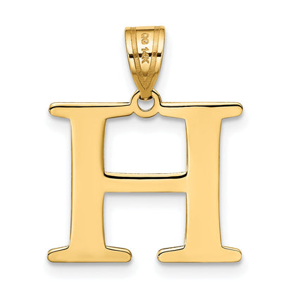 14k Yellow Gold 14k Polished Etched Letter H Initial Pendant