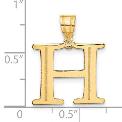 14k Yellow Gold 14k Polished Etched Letter H Initial Pendant