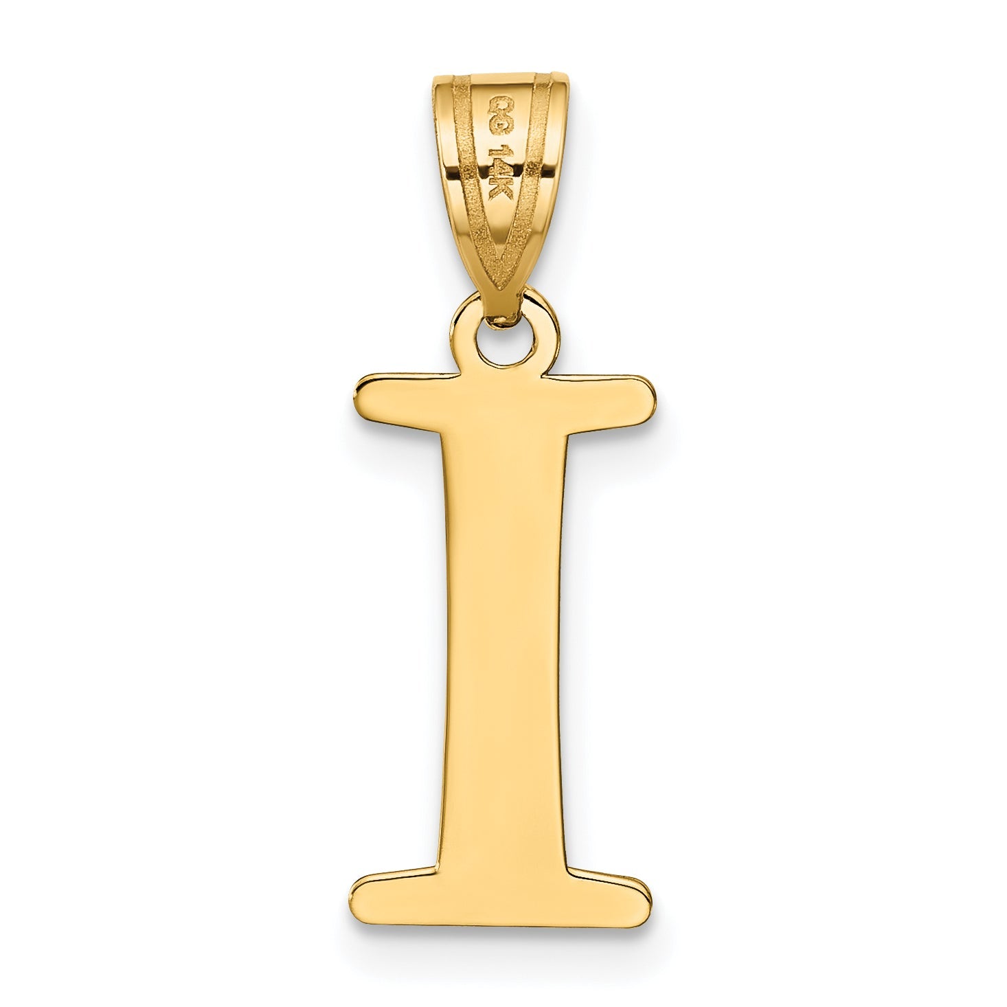 14k Yellow Gold 14k Polished Etched Letter I Initial Pendant
