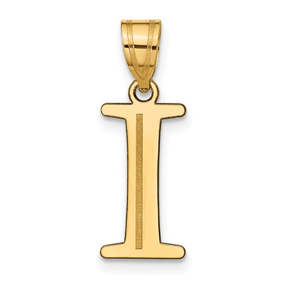 14k Yellow Gold 14k Polished Etched Letter I Initial Pendant