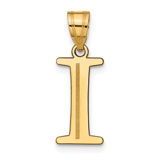 14k Yellow Gold 14k Polished Etched Letter I Initial Pendant