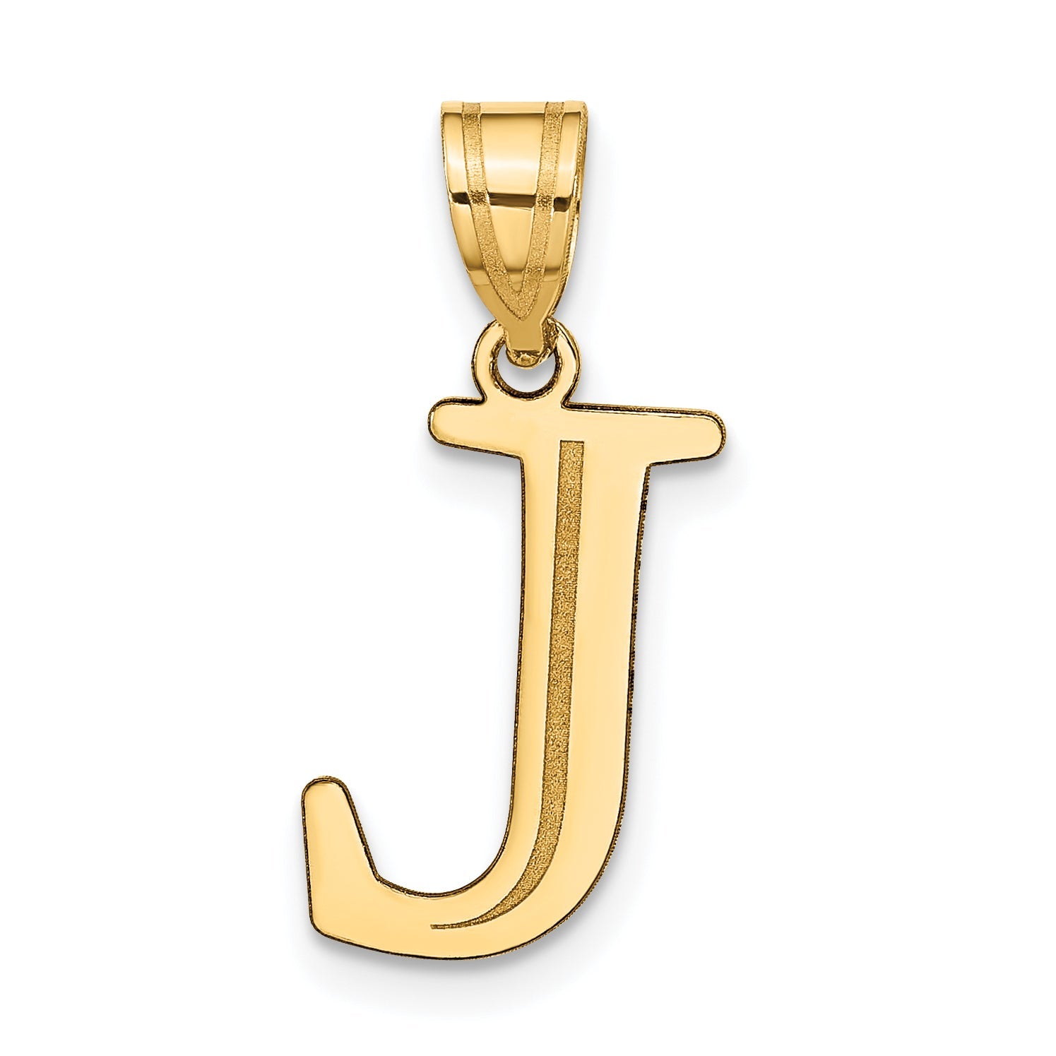 14k Yellow Gold 14k Polished Etched Letter J Initial Pendant