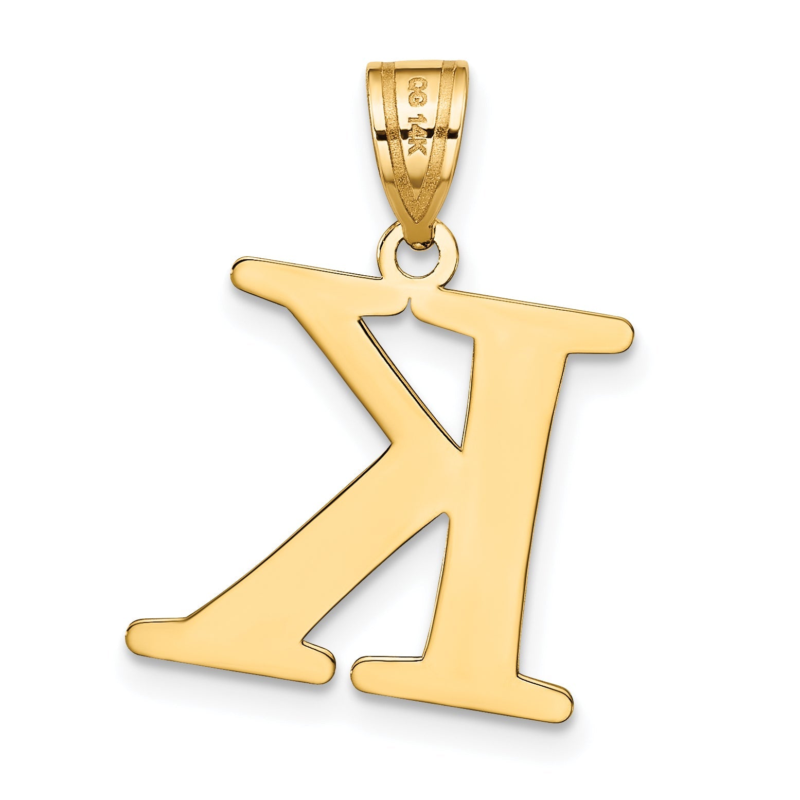 14k Yellow Gold 14k Polished Etched Letter K Initial Pendant