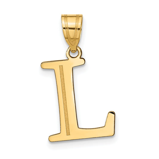 14k Yellow Gold 14k Polished Etched Letter L Initial Pendant