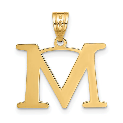 14k Yellow Gold 14k Polished Etched Letter M Initial Pendant