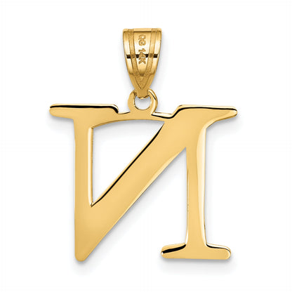 14k Yellow Gold 14k Polished Etched Letter N Initial Pendant