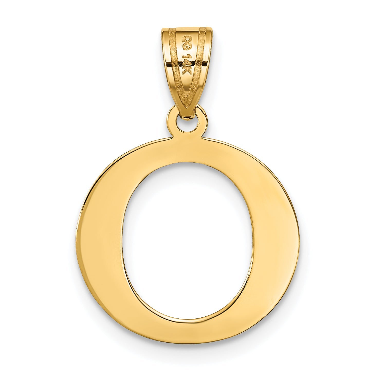 14k Yellow Gold 14k Polished Etched Letter O Initial Pendant