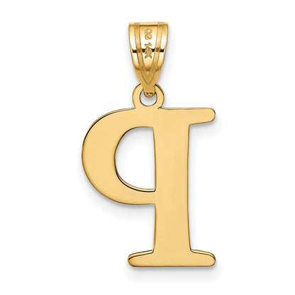 14k Yellow Gold 14k Polished Etched Letter P Initial Pendant