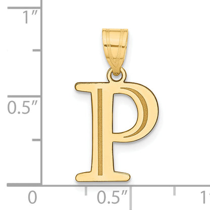 14k Yellow Gold 14k Polished Etched Letter P Initial Pendant