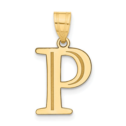 14k Yellow Gold 14k Polished Etched Letter P Initial Pendant