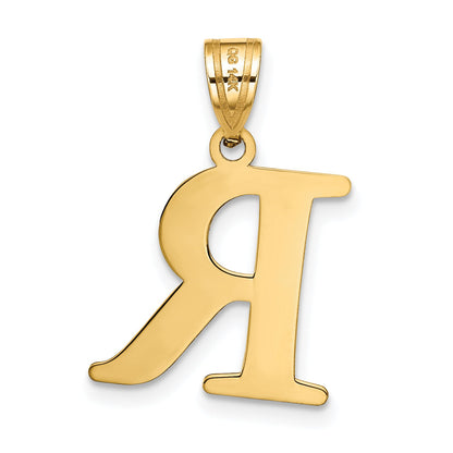 14k Yellow Gold 14k Polished Etched Letter R Initial Pendant