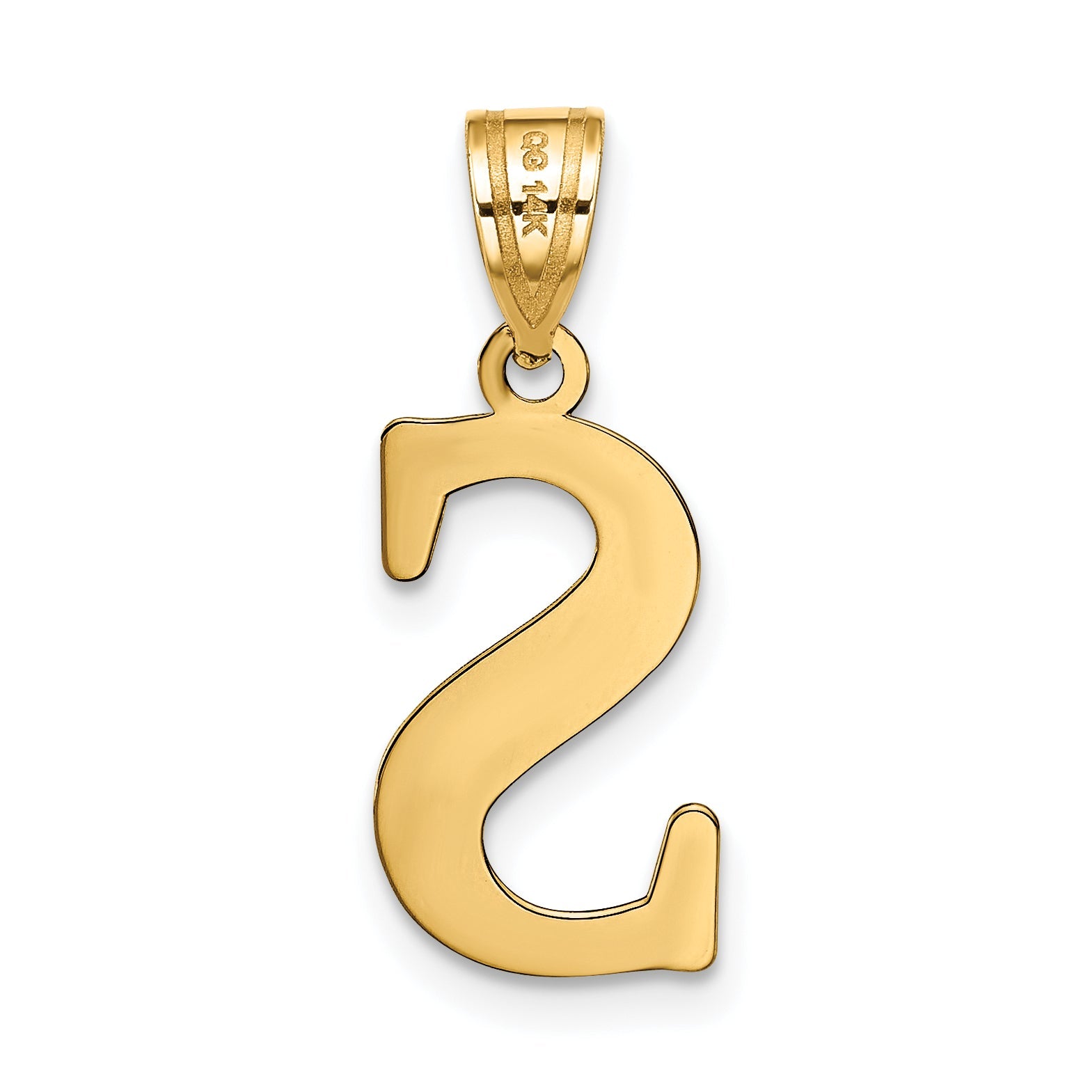 14k Yellow Gold 14k Polished Etched Letter S Initial Pendant