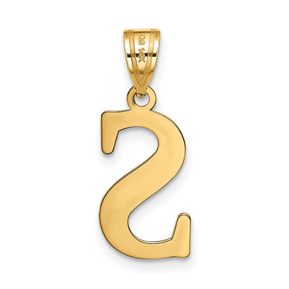 14k Yellow Gold 14k Polished Etched Letter S Initial Pendant