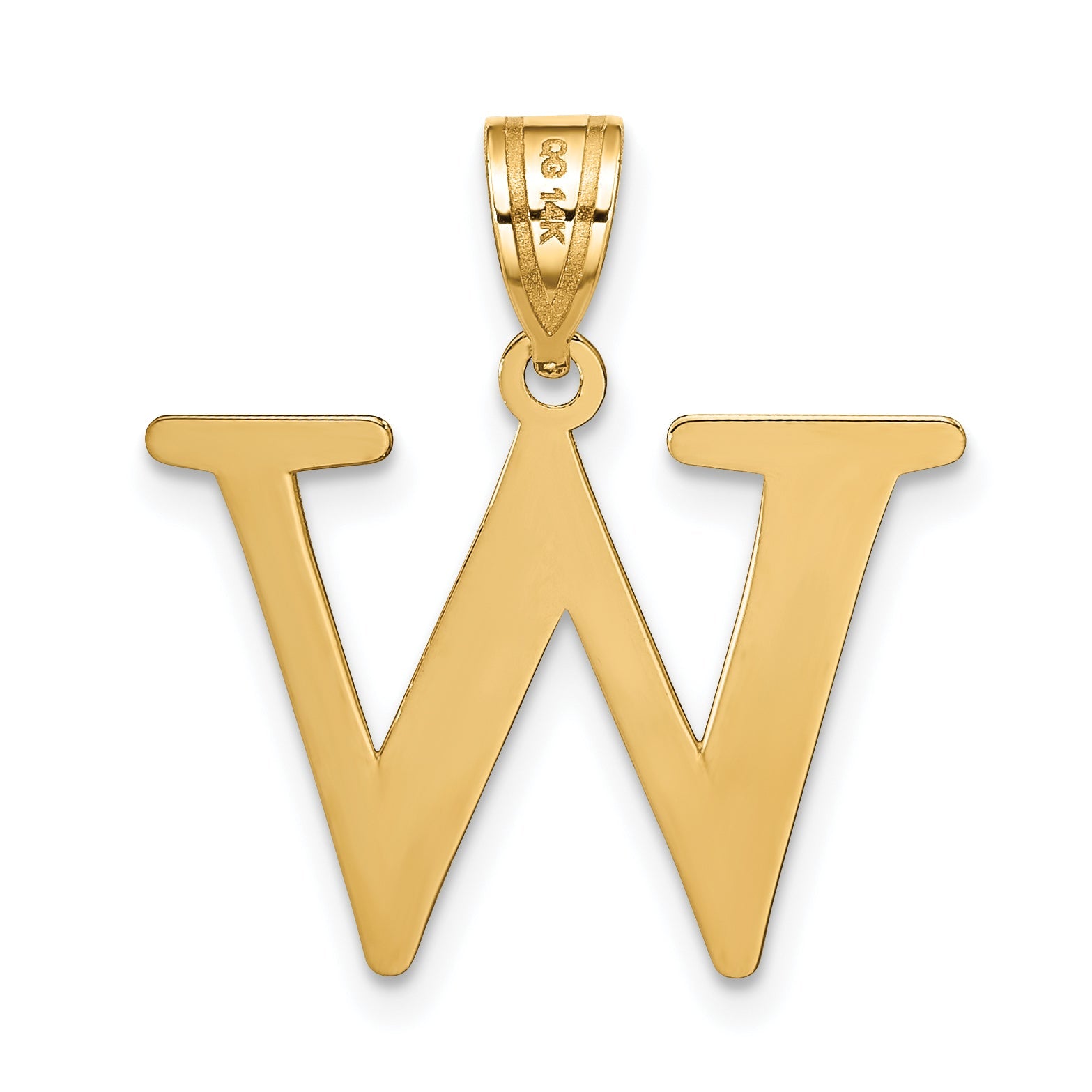 14k Yellow Gold 14k Polished Etched Letter W Initial Pendant