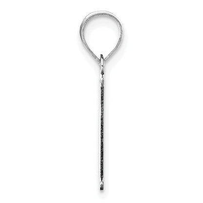 14k White Gold 14kw Polished Etched Letter E Initial Pendant