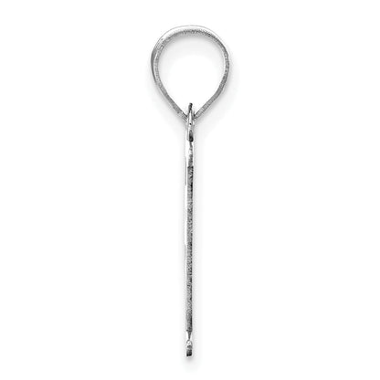 14k White Gold 14kw Polished Etched Letter F Initial Pendant