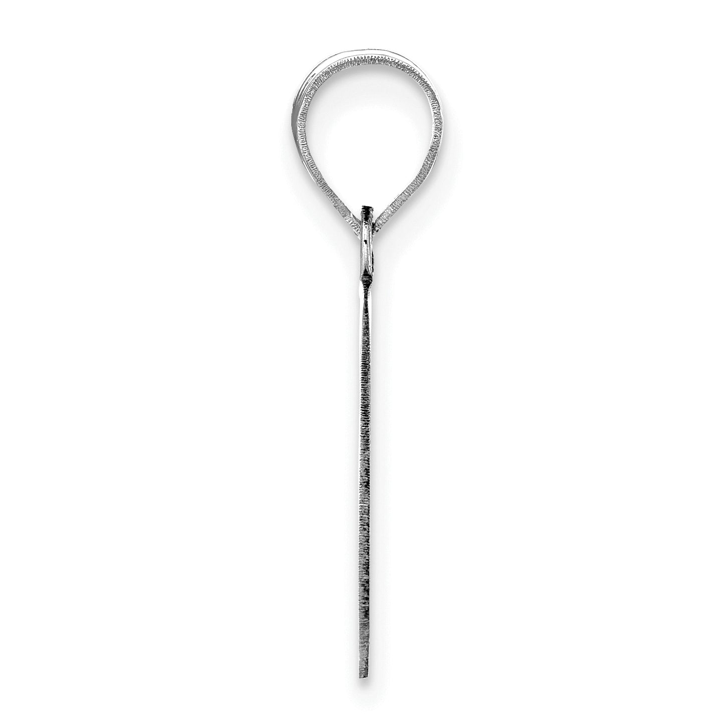 14k White Gold 14kw Polished Etched Letter G Initial Pendant