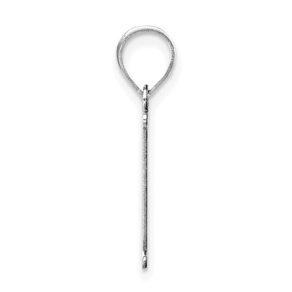 14k White Gold 14kw Polished Etched Letter I Initial Pendant