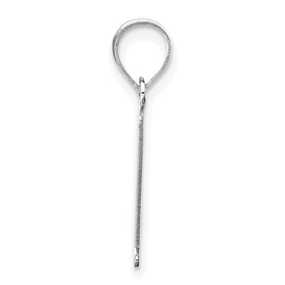 14k White Gold 14kw Polished Etched Letter L Initial Pendant