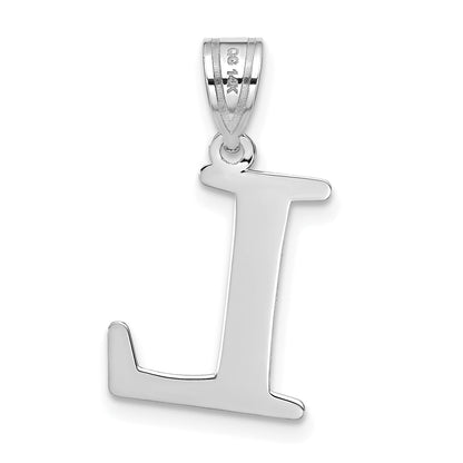 14k White Gold 14kw Polished Etched Letter L Initial Pendant