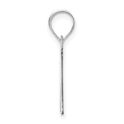 14k White Gold 14kw Polished Etched Letter M Initial Pendant