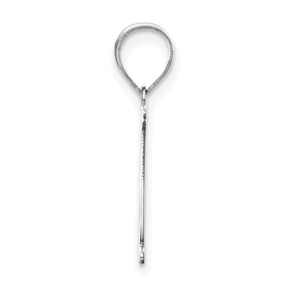 14k White Gold 14kw Polished Etched Letter N Initial Pendant