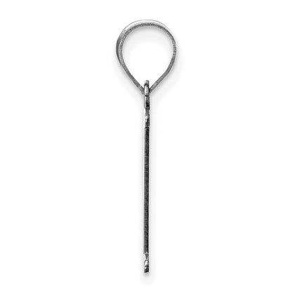 14k White Gold 14kw Polished Etched Letter P Initial Pendant