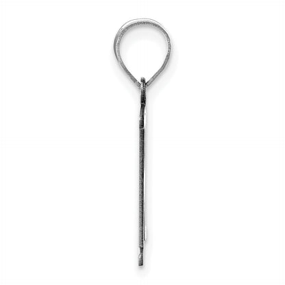 14k White Gold 14kw Polished Etched Letter R Initial Pendant