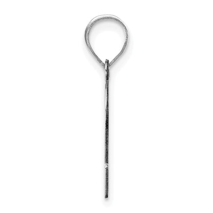 14k White Gold 14kw Polished Etched Letter S Initial Pendant