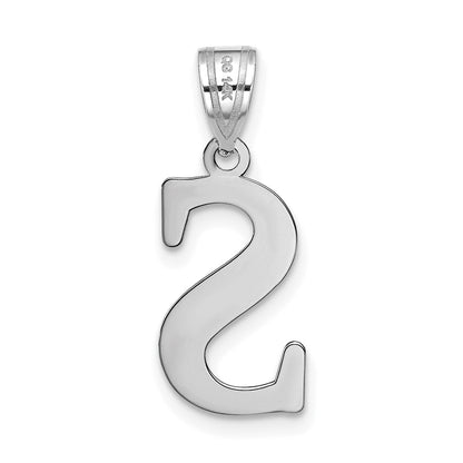 14k White Gold 14kw Polished Etched Letter S Initial Pendant