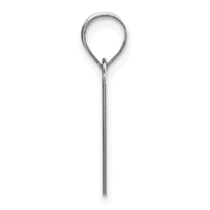 14k White Gold 14kw Polished Etched Letter V Initial Pendant