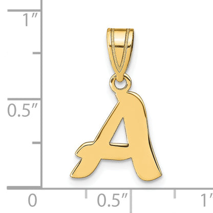14k Yellow Gold 14k Polished Script Letter A Initial Pendant