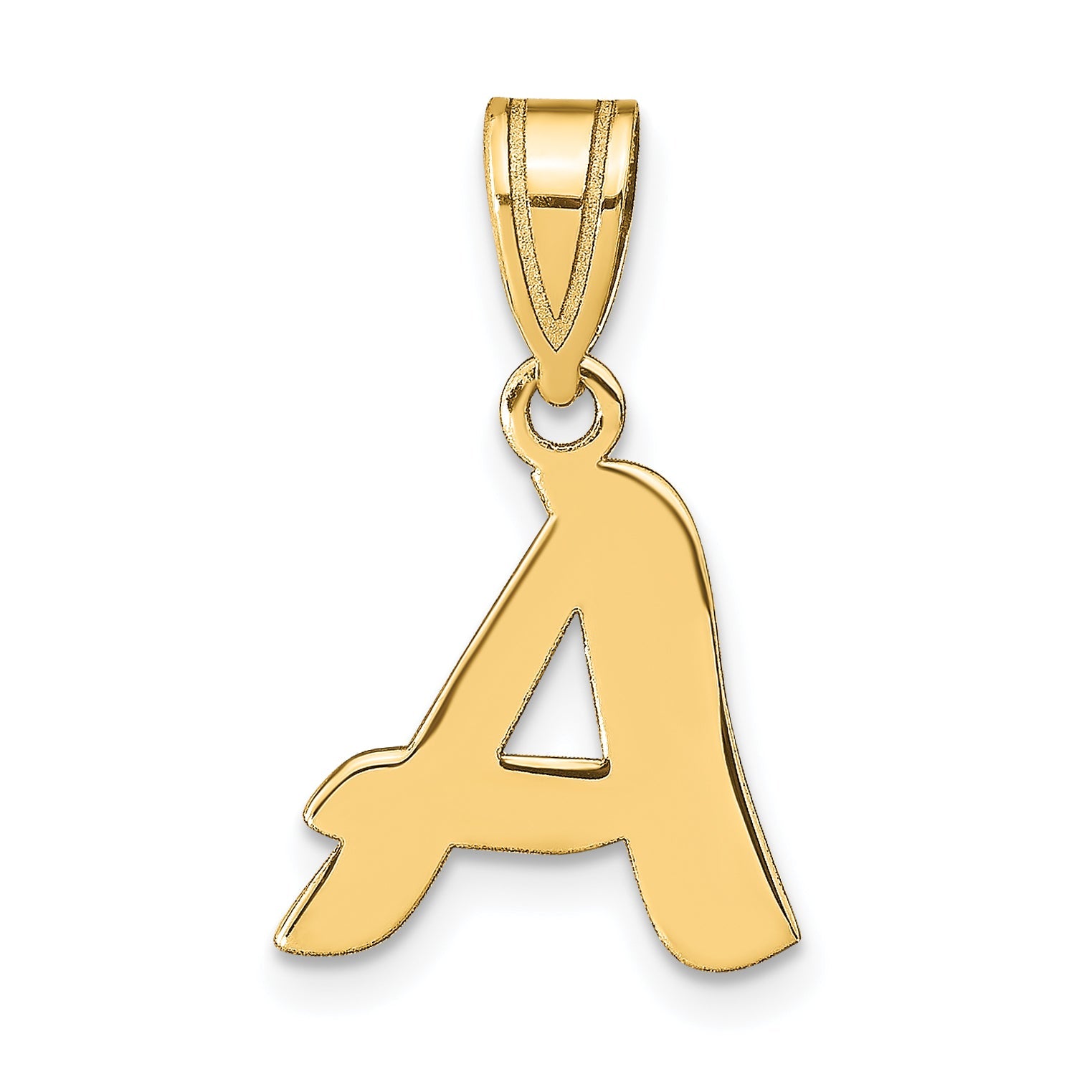 14k Yellow Gold 14k Polished Script Letter A Initial Pendant