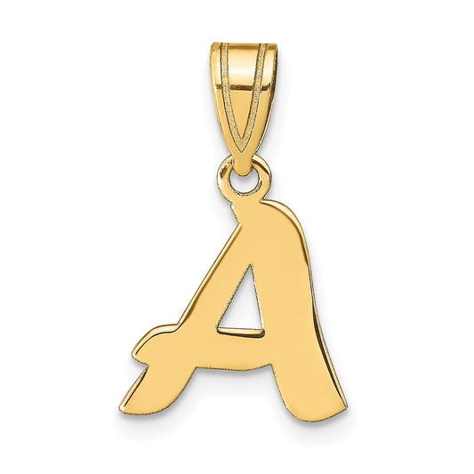 14k Yellow Gold 14k Polished Script Letter A Initial Pendant