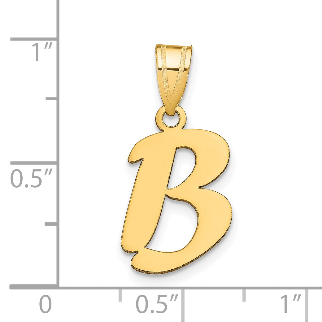 14k Yellow Gold 14k Polished Script Letter B Initial Pendant