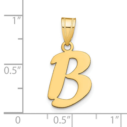 14k Yellow Gold 14k Polished Script Letter B Initial Pendant