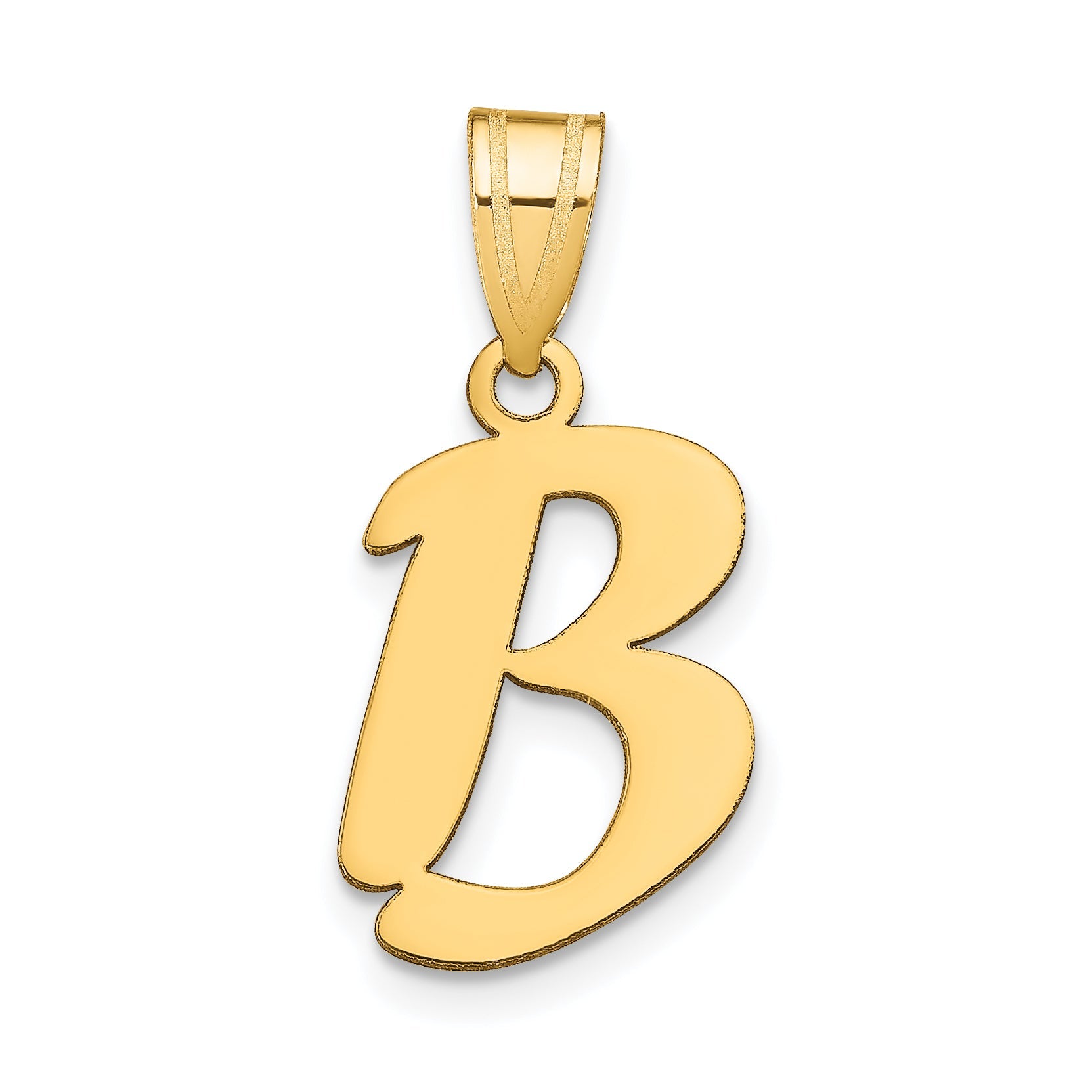 14k Yellow Gold 14k Polished Script Letter B Initial Pendant